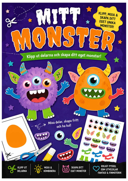 Mitt monster – klipp, mixa och skapa ett eget monster - roligt pyssel för barn till halloween