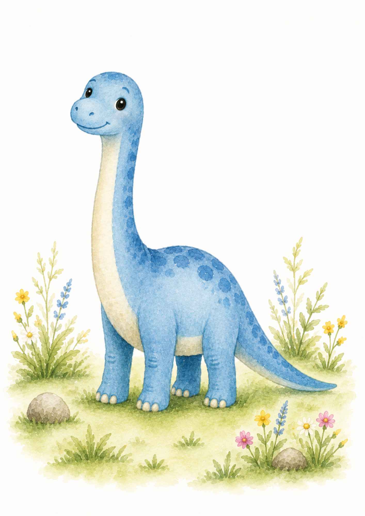 Söt dinosaurie långhals  – Poster för barn