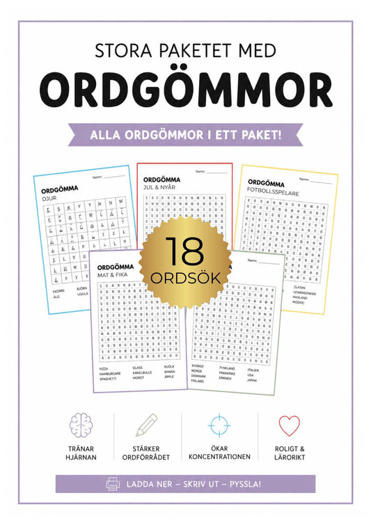 Pysselverkstans ordgömmor samlade i ett och samma paket till ett bättre pris än om du köper dem var för sig