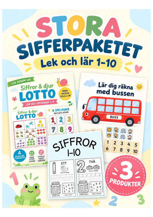 Stora sifferpaketet – lek och lär 1–10