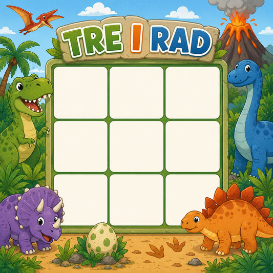Tre i rad dinosaurier - Gratis