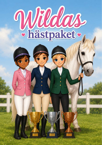 Wildas hästpaket med klippdockor, hästar och roliga tillbehör