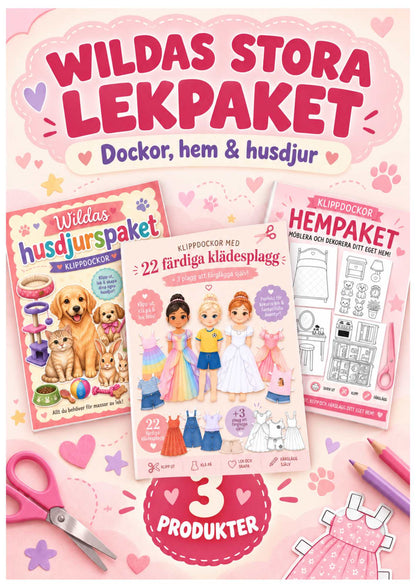 Wildas stora lekpaket – Dockor, hem & husdjur